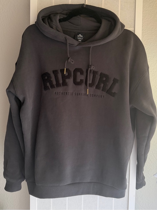 RIP CURL Sweaters - Rip Curl Charcoal Gray Logo Pullover Hoodie